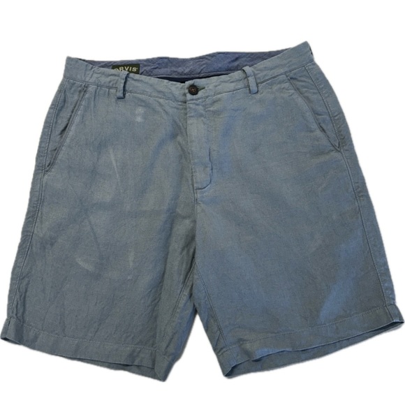 Orvis Other - Orvis 100% Linen Flat Front Sage Green Shorts Size 34